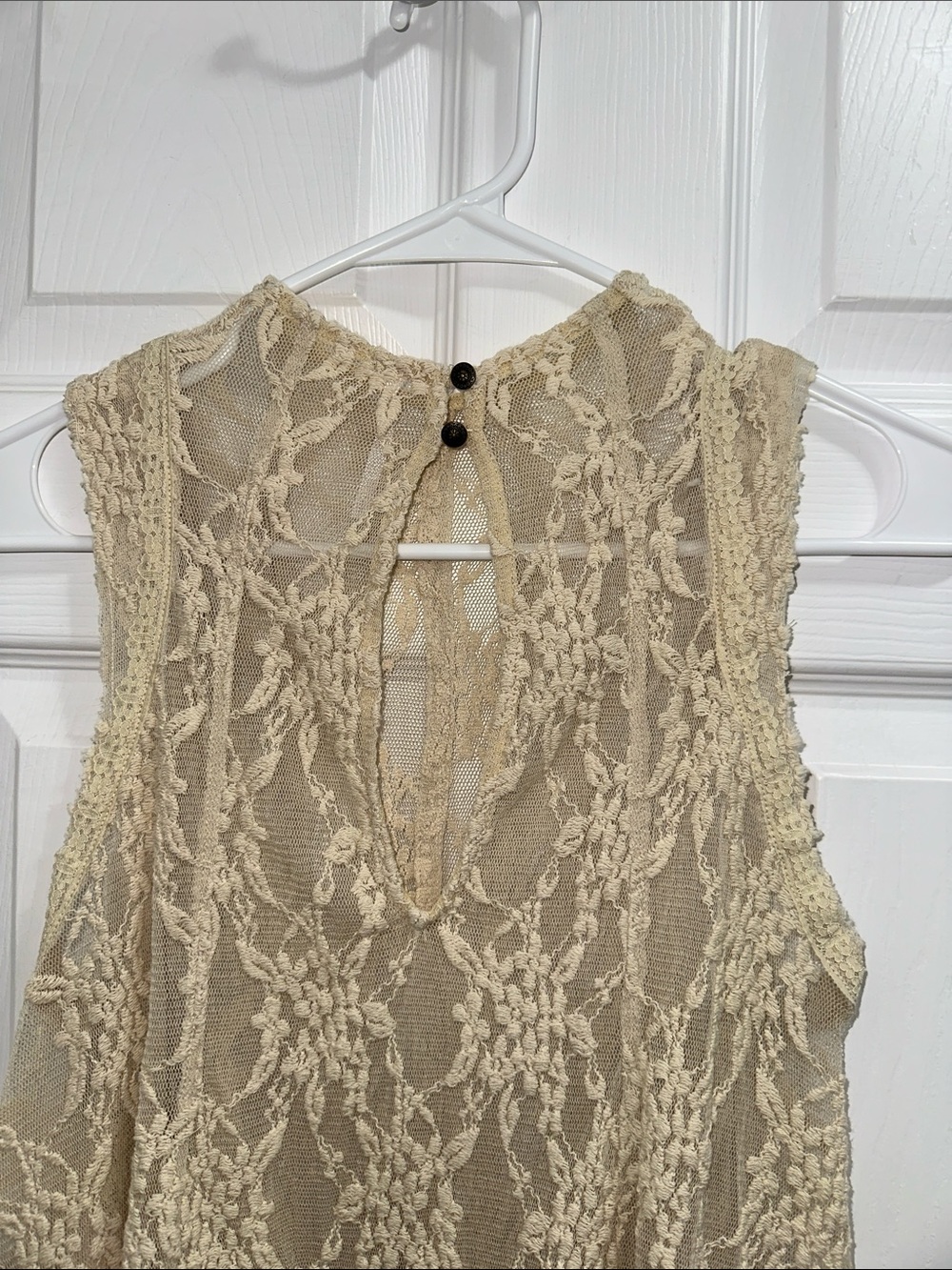 Free People Romatic Lace Cream Tank Tunic - Picture 4 of 4